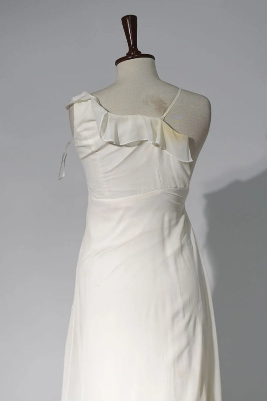 White platted dress
