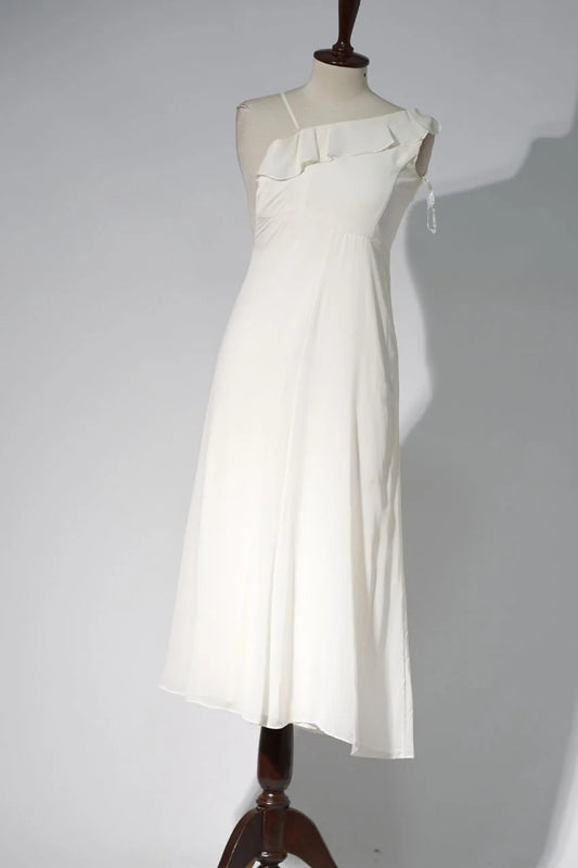 White platted dress