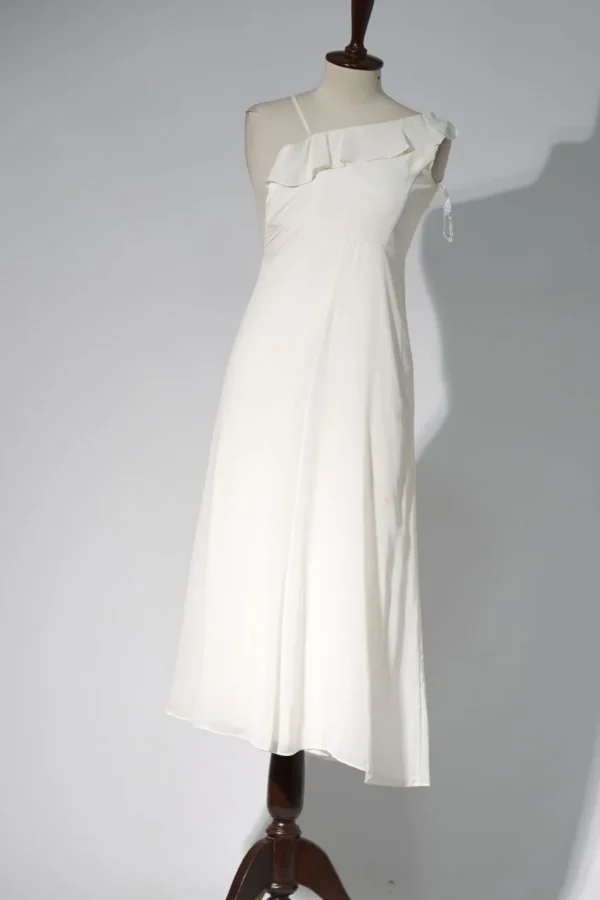 White platted dress
