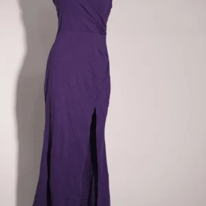 v-neck blue maxi